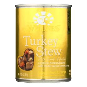 Wellness Turkey Stew Turkey Liver Carrots Barley Wet Dog Food 12.5oz Case Natural Chunky Grain Free Savory Balanced Adult Meal Design