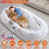 Human Dog Bed Bean Bag Plush Orthopedic Foam Supportive Ergonomic Sleep Napping Entertainment Puppy