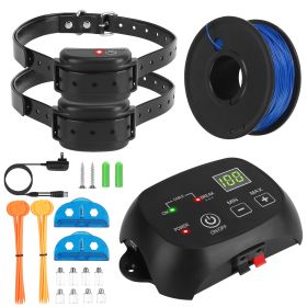 Electronic Dog Fence System Underground 0.75 Acre 100 Levels Beep Shock Rechargeable IPX7 Safety