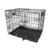 iMounTEK Dog Crate Foldable Metal Security Slide Bolt Latch Portable Removable Tray Washable Safe Puppy