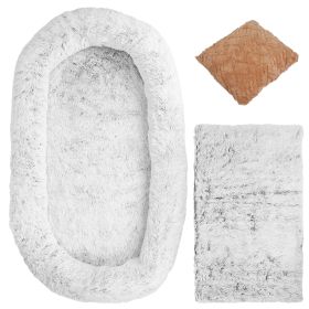 Human Dog Bed Bean Bag Plush Orthopedic Foam Supportive Ergonomic Sleep Napping Entertainment Puppy