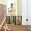 Dog Gate Freestanding Folding Wooden Barrier Doorways Stairs CCS