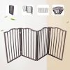 Dog Gate Freestanding Folding Wooden Barrier Doorways Stairs CCS