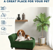 Dog Bed Elevated Soft Cushion Couch W/Storage Green CCS