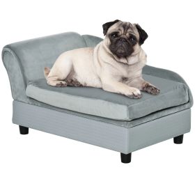 Luxury Dog Bed Soft Foam Couch Hidden Storage Small Grey CCS