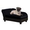 Luxury Dog Bed Hidden Storage Foam Cushion Modern Sofa Black CCS
