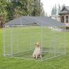 Dog Kennel Steel Cover Secure Lock Mesh Sides 9.8' x 9.8' x 7.7' CCS