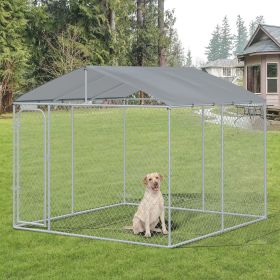 Dog Kennel Steel Cover Secure Lock Mesh Sides 9.8' x 9.8' x 7.7' CCS