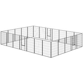 Dog Playpen 24 Panels 44.5 Inch High Lockable Door DIY Fence CCS