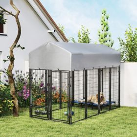 Dog Kennel Heavy-Duty Modular Secure Covered 8' x 4' x 6' CCS