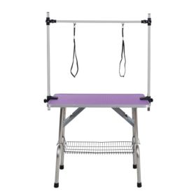 Dog Grooming Table Stainless Steel Folding Frame Non Slip Rubber CCS
