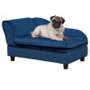 Luxury Dog Bed Hidden Storage Foam Cushion Modern Sofa Blue CCS