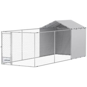 Dog Kennel Galvanized Chain Link With Roof Cover 20x8x8 Feet CCS