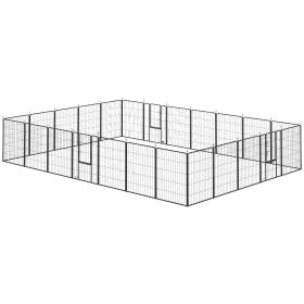 Dog Playpen 24 Panels 39 Inch Height Lockable Door DIY Shape Fence CCS