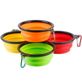 Collapsible Dog Bowls Flexible W Clips Silicone Fold Flat Set of 4 Travel Dishes CCS