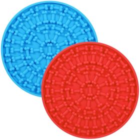 Dog Lick Mat Silicone Round Textured Suction Cups Distraction Grooming Slow Feeder CCS