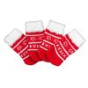 Dog Snowflake Socks Warm Prevent Sliding Festive Anti-Skid Rubber Dots 4-Pack CCS