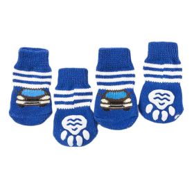 Dog Socks Clean Warm Paws Anti-Skid 1.27 x 2.95 Inch Cotton Knit Set of 4 CCS