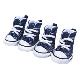 BESUNTEK Dog Sneakers Casual Canvas Shoes Protection No-Slip Rubber Soles 4-Pack