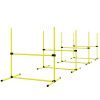 PawHut Agility Starter Kit Obstacle Course Carry Bag Safety Jump Hurdle Weave Poles 4 Pcs