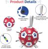 Diman 6-Inch Dog Soccer Ball Soft PU Leather Stitched Nylon Webbing Grab Tabs Interactive Tug