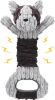 Plush Dog Squeak Pull Tug Toy Crinkle Audio Dental Cleaning Fibers Anxiety Relief CCS