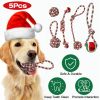 iMounTEK Christmas Chew Toys Washable Knotted Cotton Rope Dental Flossing Holiday Colors