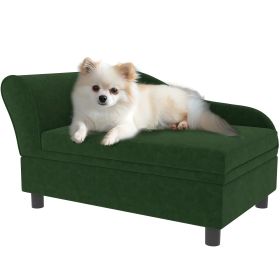 Luxury Dog Bed Soft Foam Couch Hidden Storage Small Green CCS