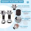 Plush Dog Squeak Pull Tug Toy Crinkle Audio Dental Cleaning Fibers Anxiety Relief CCS