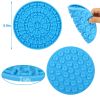 Dog Lick Mat Silicone Round Textured Suction Cups Distraction Grooming Slow Feeder CCS