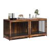 VEVOR Double Dog Crate Divider Double Doors 75 Inch Extra Large Credenza