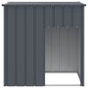 Anthracite Dog House Galvanized Steel Durable Sloped Roof 43x40x42 Inch CCS