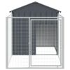 Anthracite Dog House Galvanized Steel Locks Sloped Roof 46x79x48 Inch CCS