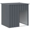Anthracite Dog House Galvanized Steel Durable Sloped Roof 43x40x42 Inch CCS