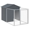 Anthracite Dog House Galvanized Steel Locks Sloped Roof 46x79x48 Inch CCS