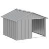 Dog House 46x40x32 Inch Galvanized Steel Gray Weatherproof Outdoor CCS