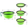 Collapsible Dog Bowls Flexible W Clips Silicone Fold Flat Set of 4 Travel Dishes CCS