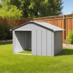 Dog House 46x40x32 Inch Galvanized Steel Gray Weatherproof Outdoor CCS