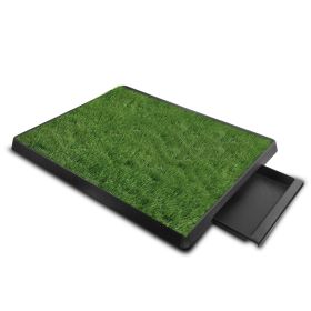 Dog Potty Training Puppy Loo Tray Artificial Grass Pad Mat 3 Tier Drainage Base Yegbong