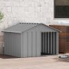 Dog House 46x40x32 Inch Galvanized Steel Gray Weatherproof Outdoor CCS