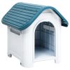 Dog House Polypropylene Durable Blue Roof 23x29x26 Inch Small CCS