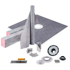 Vevor Shower Curb Kit 48x48 Watertight Overlay Steel Grate Foundation