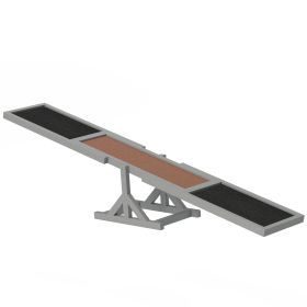 Dog Agility Seesaw Gray Wooden Training Exercise 71x12x12 Inch Ramp