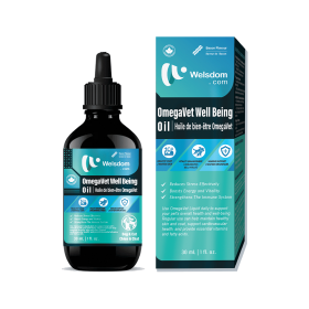 Welsdom Omegavet Well Being Oil Fatty Acids Coat Skin Joints Pump 16.9 fl oz