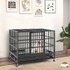 Metal Dog Cage 38 Inch Foldable Heavy Duty Lockable Rolling Casters CCS