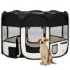Pet Life Dog Playpen Foldable Carry Bag Octagonal Mesh Black 43 x 43 x 22 Inch