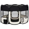 Pet Life Dog Playpen Foldable Carry Bag Octagonal Mesh Black 43 x 43 x 22 Inch