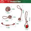 iMounTEK Christmas Chew Toys Washable Knotted Cotton Rope Dental Flossing Holiday Colors