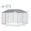 Dog Kennel Steel Cover Secure Lock Mesh Sides 9.8' x 9.8' x 7.7' CCS