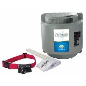 PetSafe Wireless Dog Fence Portable Circular Containment System 90 Ft Radius 6 Correction Levels Tone Mode Waterproof Design Plug Play